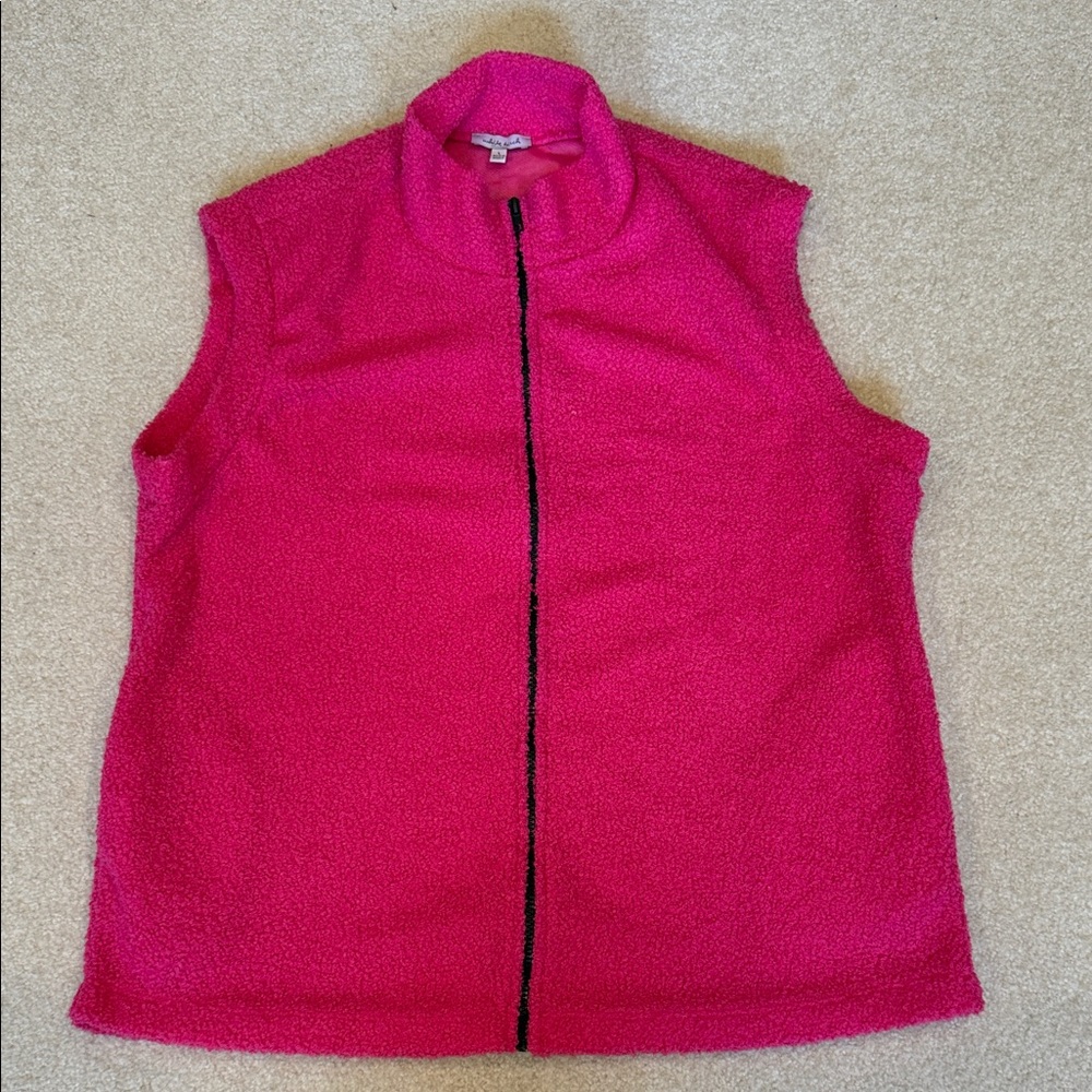 Bright Pink Sleeveless Zip Vest